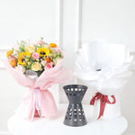 support bouquets fleurs noir moderne perforé tissu fixations invisibles variante taille grande medium petite
