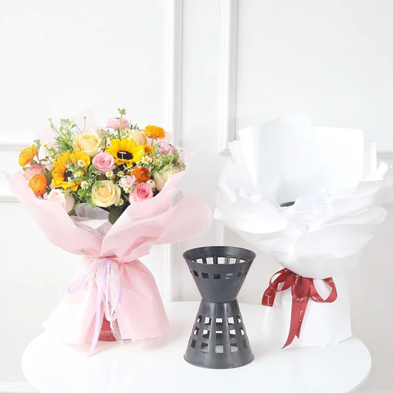 support bouquets fleurs noir moderne perforé tissu fixations invisibles variante taille grande medium petite