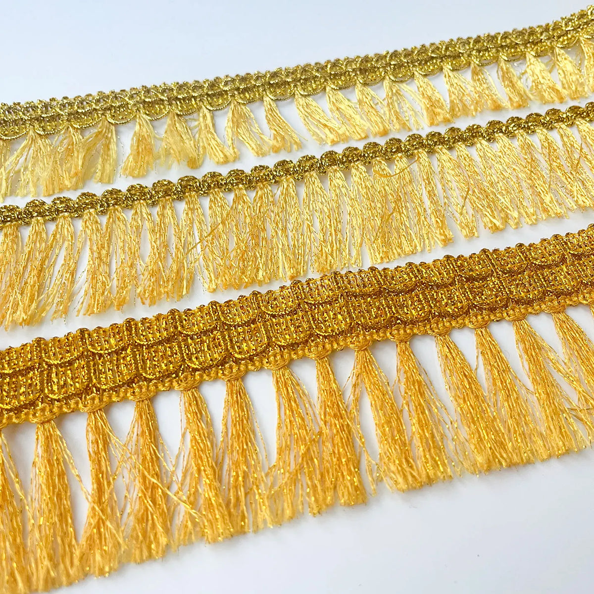 ruban franges dorées 4cm 45mm 65mm polyester textile maison rideau décoratif classique élégant