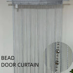 rideau porte franges argentées gris moderne décoration salon semi transparent bohème 100cm largeur 198cm