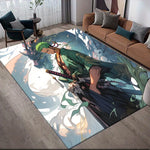tapis antidérapant anime personnages zoro luffy vert blanc bleu noir abstrait moderne salon chambreextérieur