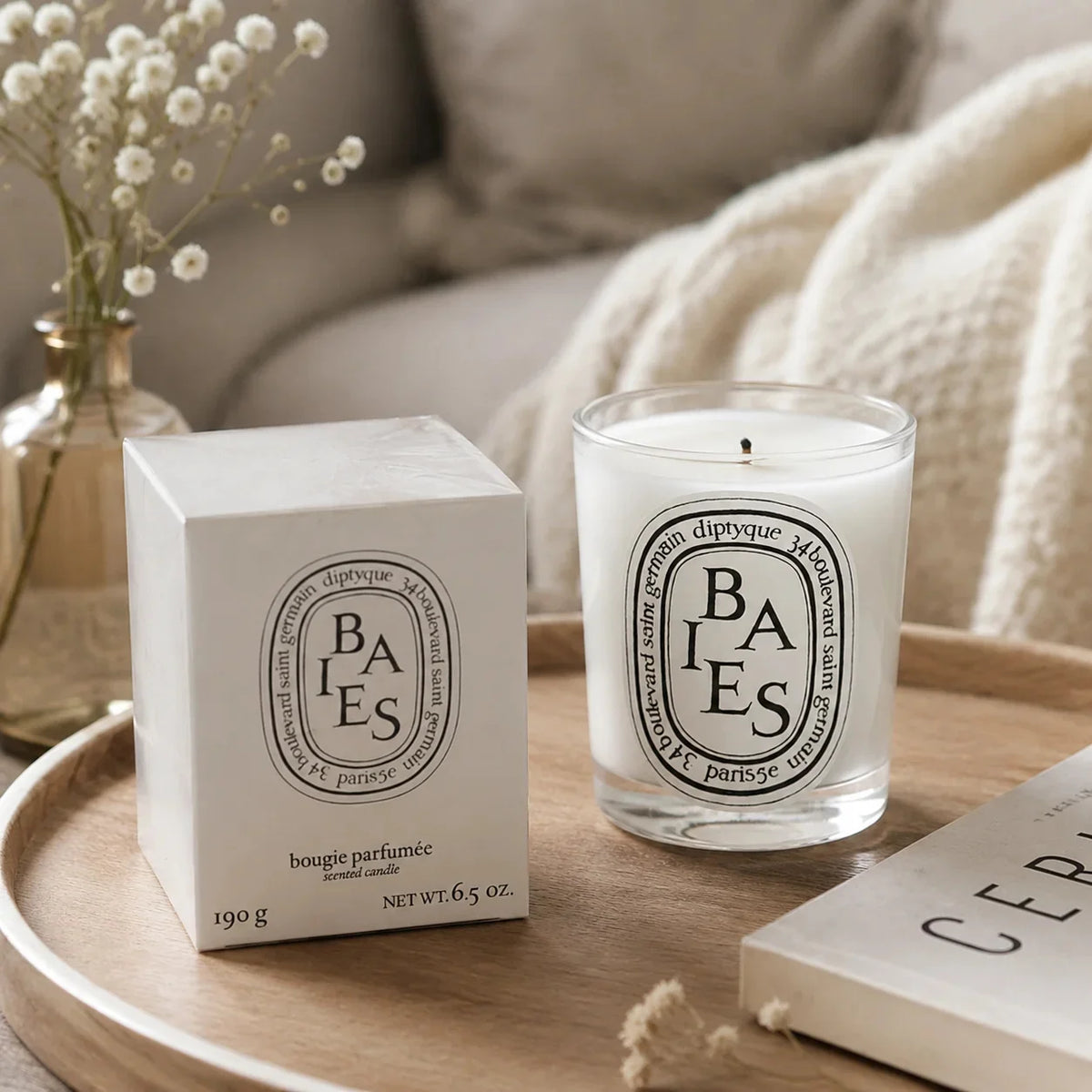 bougies parfumées marbrées blanc chandelier classique décoration maison coffret cadeau saint valentin mariage