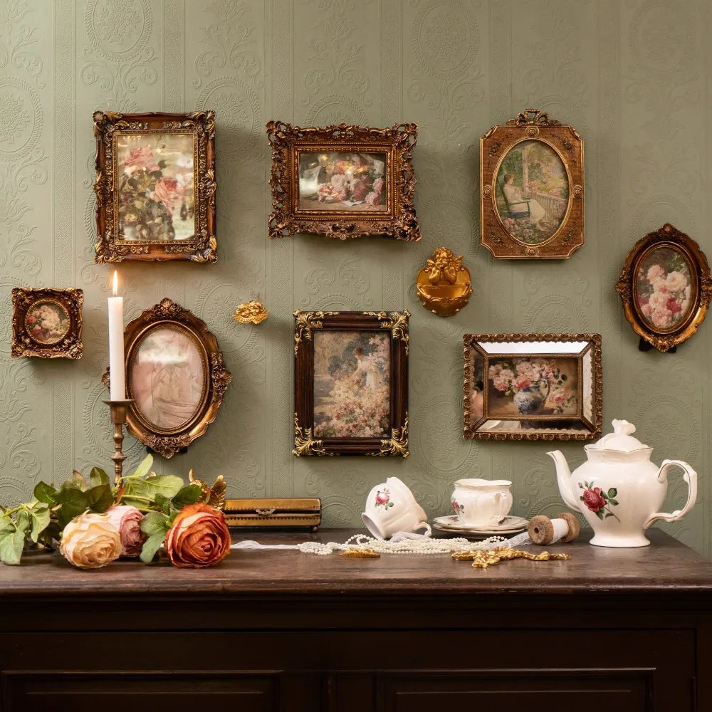 cadres photo relief résine ancien européen rétro shabby chic décor mural tableaux vintage ornements
