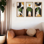 panneaux decoratifs bois clair geometrie feuilles palmier boheme moderne minimalist arcs formes abstraites