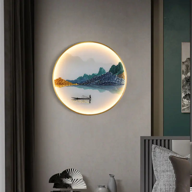 Détail de l'applique murale orientale avec finition argentée