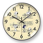 horloge murale snoopy dessin animé noir blanc moderne fixations murs quartz