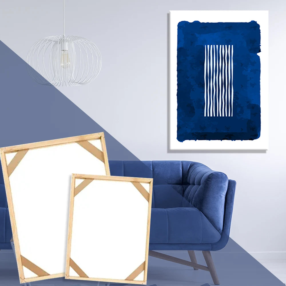 cadre bois moderne tableau peinture toile blanche décoration murale intérieur minimaliste