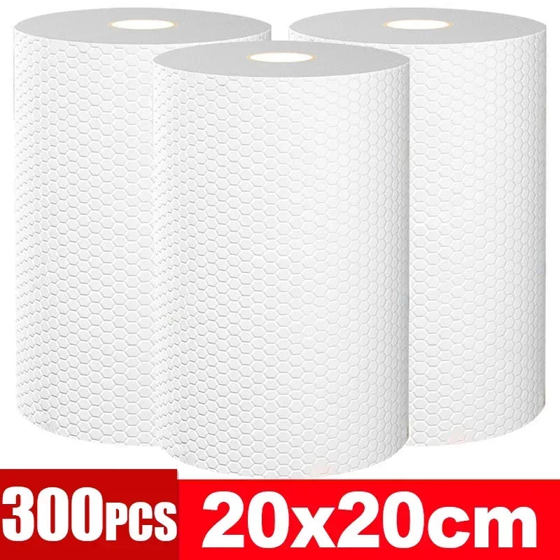 serviettes cuisine blanc texturées pratiques adhésives non tissées microfibre nettoyage respectueuses environnement pack 100PCS