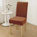 housse chaise velours doux élastique beige clair moderne salon restaurant 45cm longueur