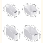 organisateur rangement moderne boîte tri plastique empilable compartiments multifonctionnels beige gris clair poignées bois
