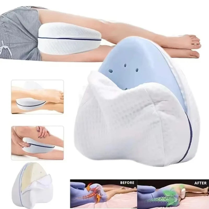 coussin repos jambes blanc bleu texture ligne blanche confortable ergonomique zippable 25cm 98mm