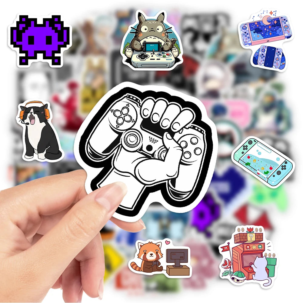 sticker vinyle waterproof multicolore graphique pixel art cartoon diy adultes adolescents