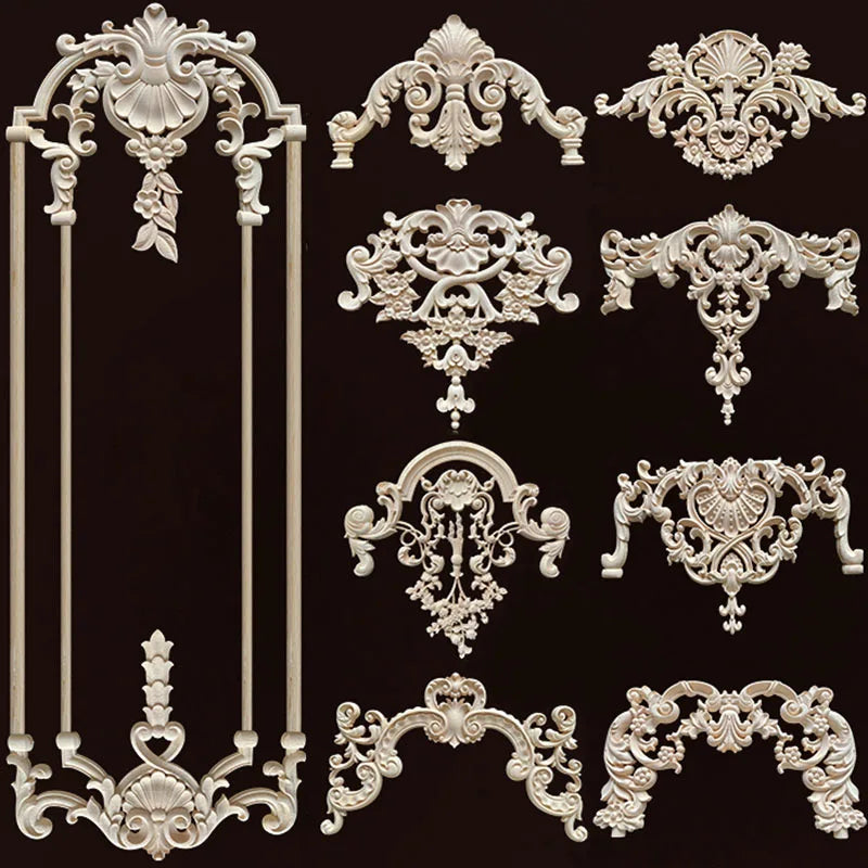 panneau mural bois beige clair motif floral baroque décoration murale classique ancien
