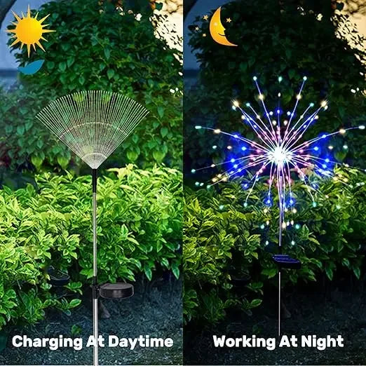 lampe solaire multicolore feux dartifice fleurs extérieure halloween noel moderne