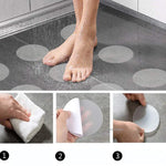 tapis autocollant moderne blanc ronds salle bain anti glissade respectueux environnement 12 pièces