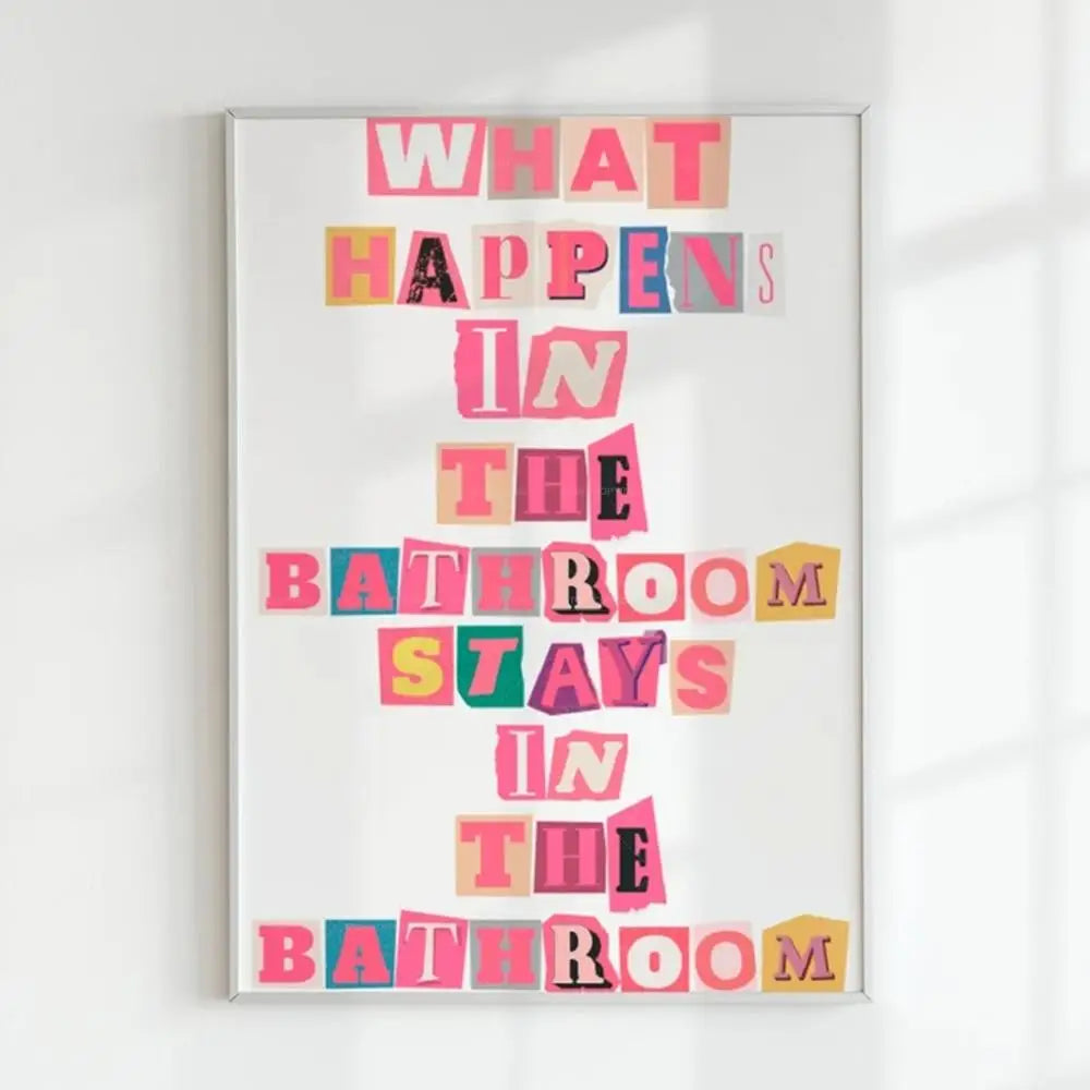 affiche moderne multicolore lettres relief fond blanc décoration chambre salon enfant