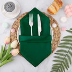 serviettes table vert foncé classiques satinées machine lavables 43cm 43cm restaurant maison