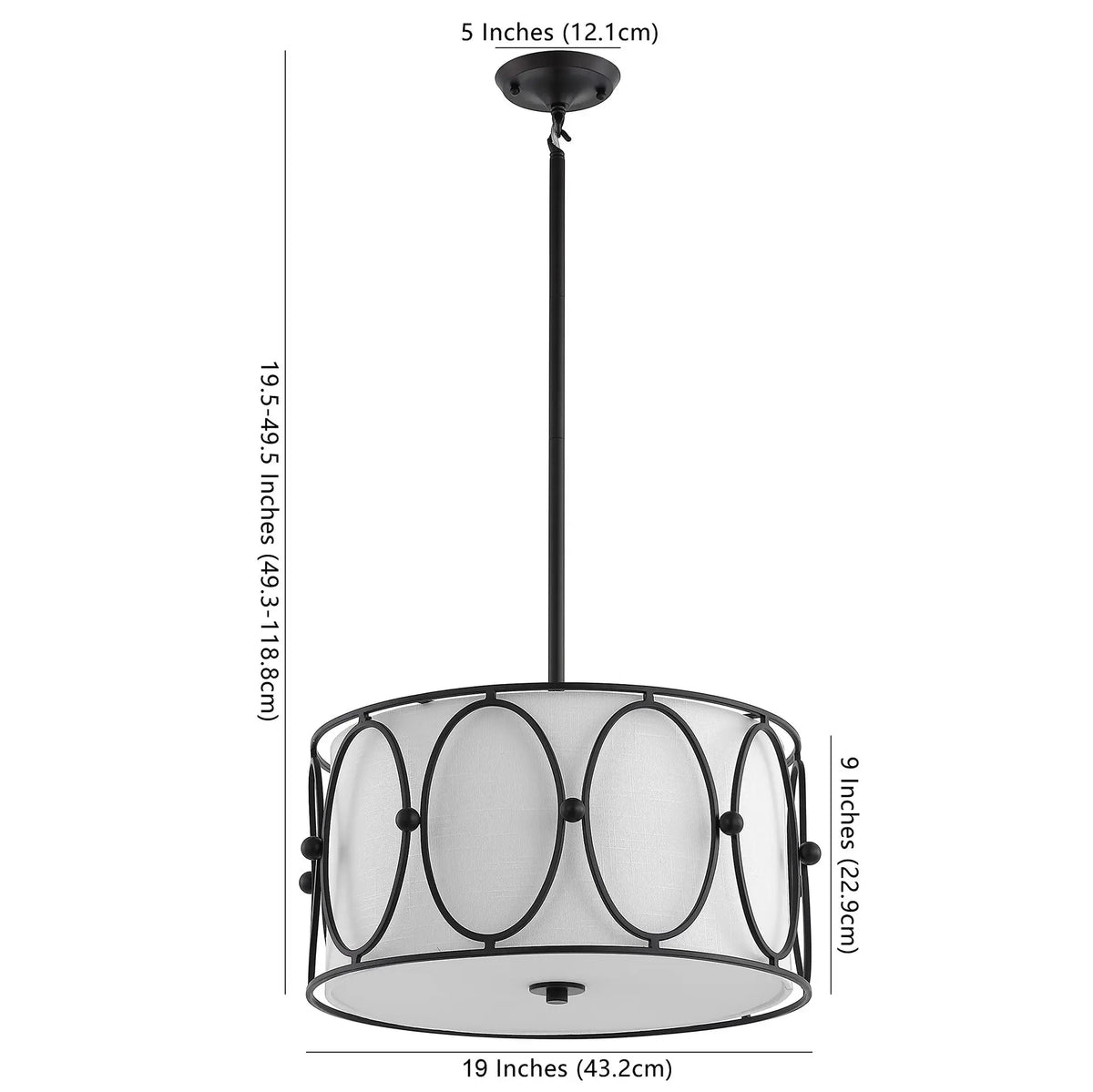 suspension lumineuse moderne or blanc cercles superposés pince suspension fixe