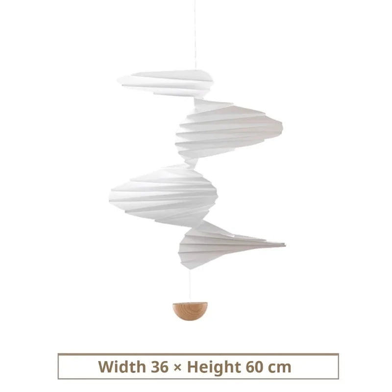décoration intérieure mobile papier plié blanc ondulé minimaliste suspension fil scandinave