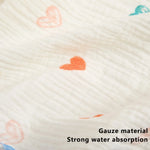 serviettes sport coton gauze animaux ours nuages coeurs bébés blanc orange bleu vert