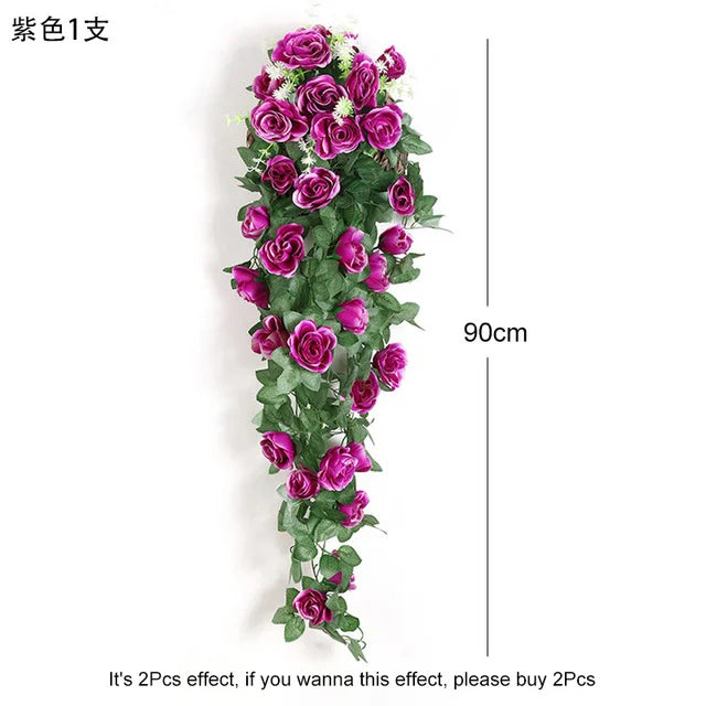 guirlande artificielle roses violettes blanches modernes décoration intérieure extérieure mariage anniversaire festive