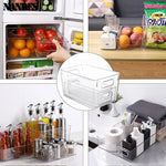 boîtes rangement transparentes plastique réutiliables poignées moderne minimaliste empilables garde manger réfrigérateur congélateur respectueux