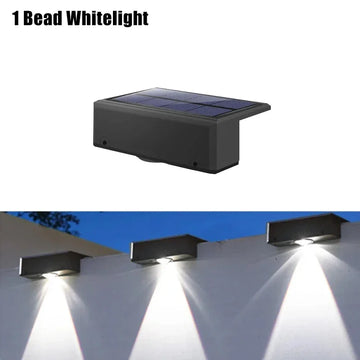 applique murale solaire extérieure lampe jardin led noire moderne étanche clôture mur extérieur