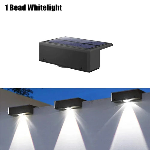 applique murale solaire extérieure lampe jardin led noire moderne étanche clôture mur extérieur