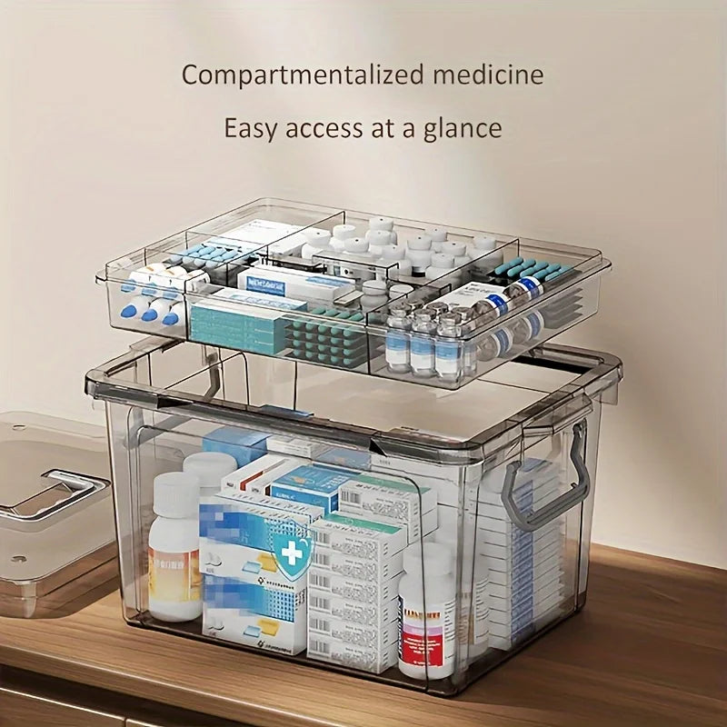 boîte rangement médicaments transparente moderne poignée amovible multinefs première aide chambre maison