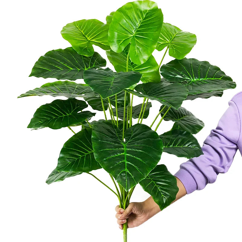 plantes artificielles feuilles vertes monstera palmes extérieures decoration moderne jardins maison tronc faux