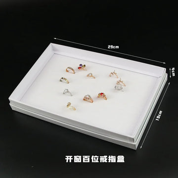 boîte bijoux blanc moderne 100 emplacements rangement opacité matériau papier boucles d'oreilles