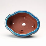cache pot céramique bleu translucide classique plante verte décoration maison