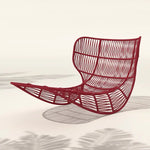 Canapé rotin argent design nordique sur balcon