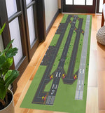 tapis moderne piste aéroport vert gris noir blanc décoratif extérieur salon chambre aubusson flocage