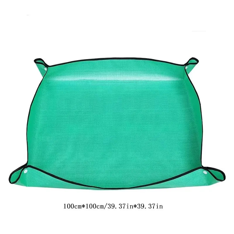 tapis sol jardin vert texture tissée moderne 50cm 50cm imperméable pliable