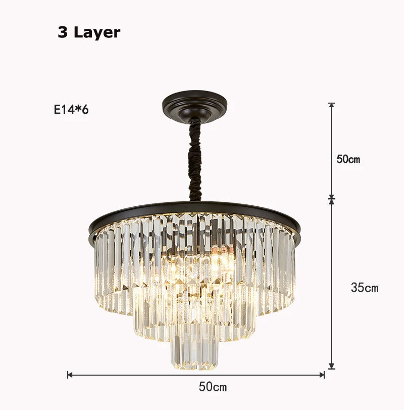 lustre moderne élégant doré transparent prismes géométriques câble led chambre salle mangerhôtel