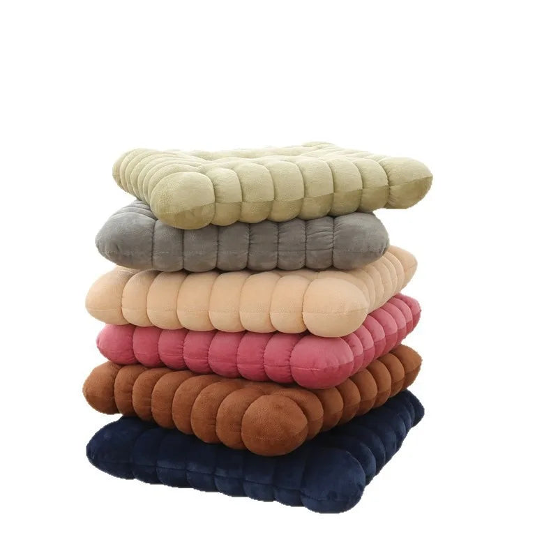 coussin peluche forme biscuit antidérapant coton pp velours polyester moderne gris rose bleu