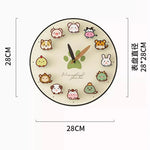 horloge murale moderne animaux mignons décoration salon beige aiguille acrylique unique