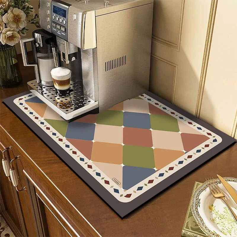 tapis cuisine multicolore carreaux géométriques moderne absorbant rapide séchage respectueux environnement 40x60cm 40x80cm