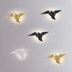 appliques murales oiseau blanc or noir origami contemporain minimaliste led chambre cuisine salle manger