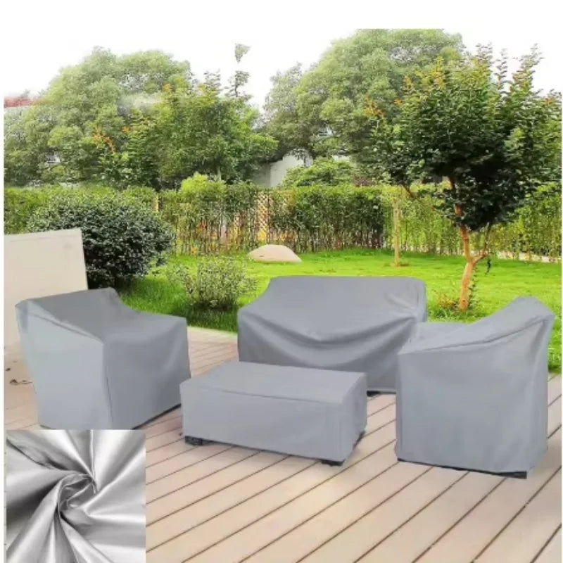 housses protection meubles patio noir polyester moderne clips 131x90 78x58 61x56 50x34