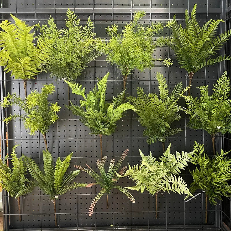 plantes artificielles soie vertes feuilles fines naturelles extérieur accrochées fêtes mariages
