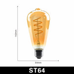 ampoules filament spirale dorée retro or noir opalescent e27 2200k 22w 20000h