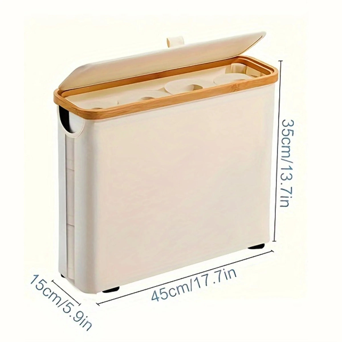 boîte rangement rouleaux papier toilette moderne toile beige gris bleu marine minimaliste 12 rouleaux