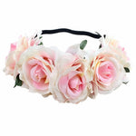 couronne fleurs artificielles bohème multicolore élastiquée femmes fêtes