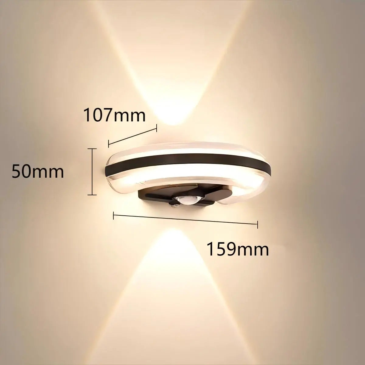 applique murale extérieure ip65 moderne hydrofuge led blanc noir transparent