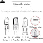 ampoules halogènes transparentes 12V 220V G4 G5.3 G9 filament classique 20W 25W 35W 40W