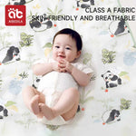 drap bébé panda imprimé doux blanc vert noir orange rose bleu floral