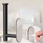 porte serviettes mural adhésif moderne noir opaqué salle bain papier toilette large small