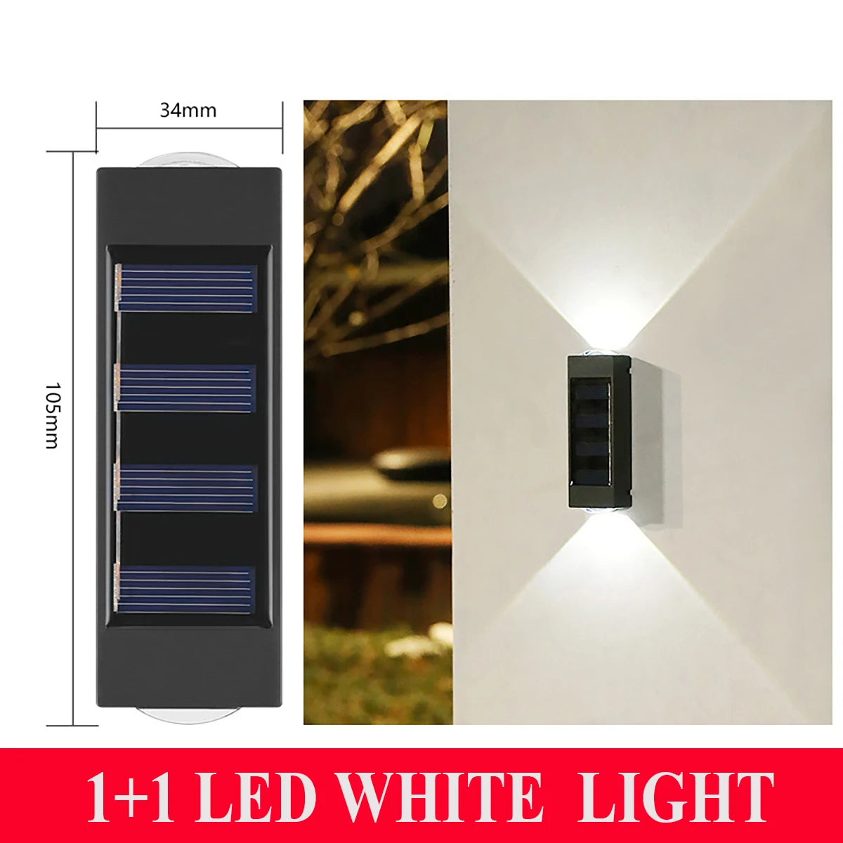 lampes murales solaires led modernes ip66 imperméablesextérieur minimalistes